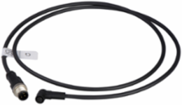 Jumper cable XZ, male straight M12 3 pin, female elbowed Ø 8 mm 3 pin, PUR 2 m