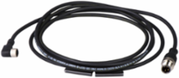 Jumper cable XZ, male straight M12 4 pin, female straight M8 4 pin, PUR 2 m