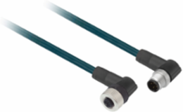 jumper cable - male M12 - 4-pin straight - female M12 - 4-pin elbowed - cable 2m