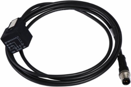 jumper cable - male M12 - 3-pin straight - female DIN 43650A - elbowed - cable1m