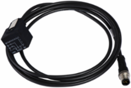 jumper cable - male M12 - 3-pin straight - female DIN 43650A - elbowed - cable1m