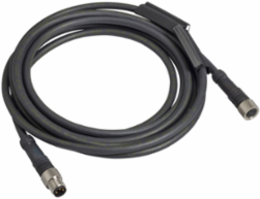Jumper cable XZ, male straight M8 3 pin, female straight M8 3 pin, PUR 2 m