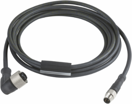 Jumper cable XZ, male straight M8 3 pin, female elbowed M12 5 pin, PUR 2 m