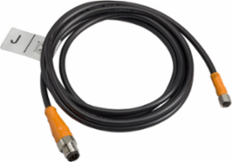 Jumper cable XZ, male straight M12 4 pin, female straight M8 4 pin, PVC 5 m