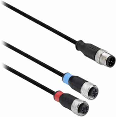 Y M12 5 poles splitters receiver for safety light curtain integrated muting
