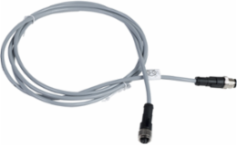 Jumper cable XZ, male straight M12 4 pin, female straight M12 4 pin, PVC 2 m
