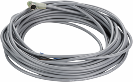Jumper cable XZ, male straight M12 3 pin, female elbowed M12 3 pin, PVC 2 m