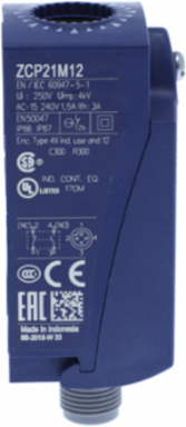 Limit switch body, Limit switches XC Standard, ZCP, compact, 1NC+1 NO, snap action, M12 4P