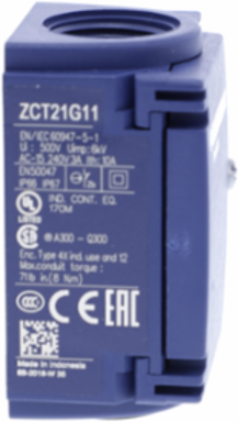 Limit switch body, Limit switches XC Standard, ZCT, compact, 1NC+1 NO, slow break, Pg11