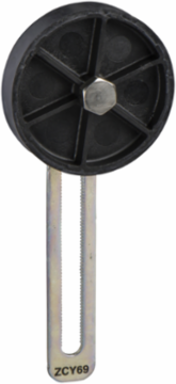 Limit switch lever, Limit switches XC Standard, ZCY, thermoplastic plastic roller Ø 50 mm var.length adjust. track