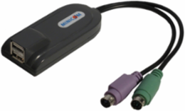 PS/2 to USB Converter, Compact Adapter for KVM Switches with 3.5mm Cable