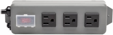 Industrial Power Strip, 6-Foot Cord, 3 NEMA 5-15R Outlets, 15A