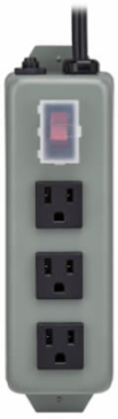 Industrial Power Strip, 6-Foot Cord, 3 NEMA 5-15R Outlets, 15A
