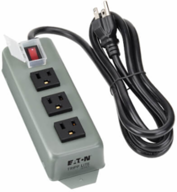 Industrial Power Strip, 6-Foot Cord, 3 NEMA 5-15R Outlets, 15A