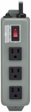 Industrial Power Strip, 6-Foot Cord, 3 NEMA 5-15R Outlets, 15A