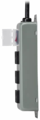 Industrial Power Strip, 6-Foot Cord, 3 NEMA 5-15R Outlets, 15A