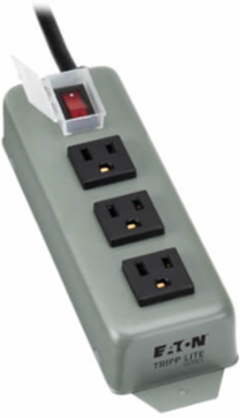Industrial Power Strip, 6-Foot Cord, 3 NEMA 5-15R Outlets, 15A