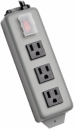 Industrial Power Strip, 6-Foot Cord, 3 NEMA 5-15R Outlets, 15A