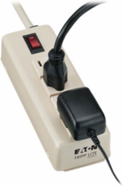 4-Outlet Power Strip, 6 Ft Cord, Lighted Switch, 120VAC, Metal Housing