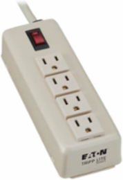 4-Outlet Power Strip, 6 Ft Cord, Lighted Switch, 120VAC, Metal Housing