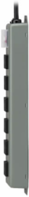 Industrial Power Strip, 6-Outlets, 6 ft Cord, 15A, 120V AC, Metal Housing