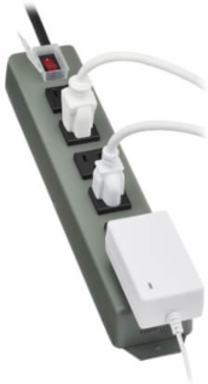 Industrial Power Strip, 6-Outlets, 6 ft Cord, 15A, 120V AC, Metal Housing