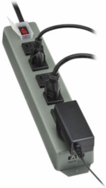 Industrial Power Strip, 6-Outlets, 6 ft Cord, 15A, 120V AC, Metal Housing