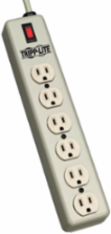 6-Outlet Industrial Power Strip, 15-ft Cord, Metal Housing, 1.505 Inch Outlet Spacing