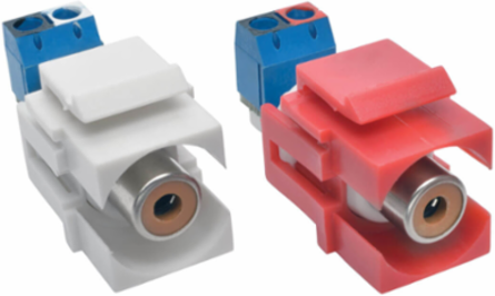 RCA Female Audio Screw Terminal Keystone Jack Kit, 18-30 AWG Compatibility