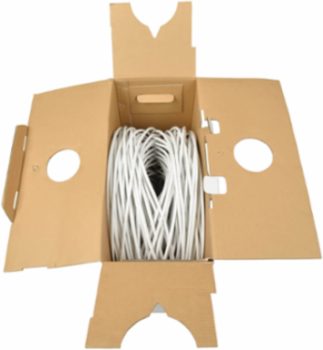 RG6/U Quad-Shield Coaxial Cable, CMR-Rated, 1000 ft, White