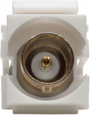 BNC Keystone Coupler (F/F), 75 Ohm, White, Lifetime Warranty