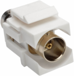 BNC Keystone Coupler (F/F), 75 Ohm, White, Lifetime Warranty