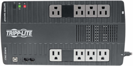 550VA 300W Line-Interactive UPS with 8 NEMA 5-15R Outlets, AVR, 120V, USB