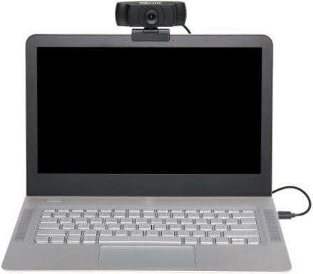 Webcam, 1080p HD, USB 2.0, Built-in Microphone, 70° Viewing Angle, Black