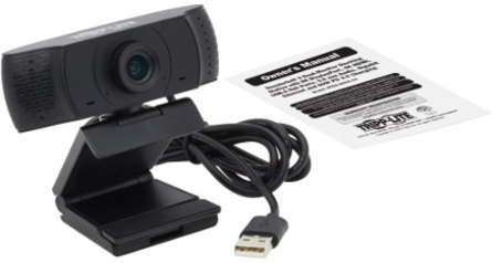 Webcam, 1080p HD, USB 2.0, Built-in Microphone, 70° Viewing Angle, Black