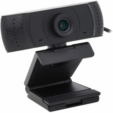 Webcam, 1080p HD, USB 2.0, Built-in Microphone, 70° Viewing Angle, Black
