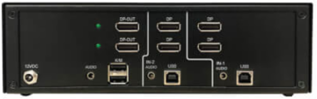 Secure KVM Switch, 2-Port, Dual-Monitor, DisplayPort, 4K, NIAP PP4.0, Audio, TAA