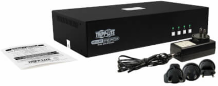 Secure KVM Switch, 4-Port, Dual Head, DisplayPort, 4K, NIAP PP4.0, Audio, TAA