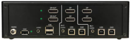 Secure KVM Switch, 2-Port, Dual Head, DisplayPort, 4K, NIAP PP4.0, Audio, CAC, TAA