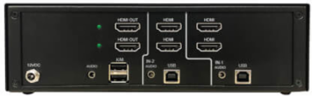 Secure KVM Switch, 2-Port, Dual Head, HDMI, 4K 60Hz, NIAP PP4.0, Audio, TAA