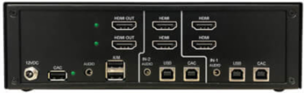 Secure KVM Switch, 2-Port, Dual Head, HDMI, 4K 60Hz, NIAP PP4.0, Audio, CAC, TAA