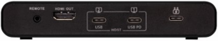 KVM Dock, 2-Port, USB-C, 4K HDMI, USB 3.2 Gen 1, 85W PD Charging, Black, TAA