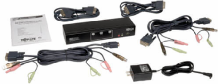 2-Port Dual Monitor DVI KVM Switch with Audio, 2560 x 1600, USB Hub