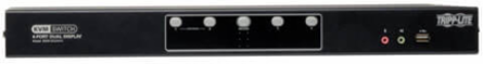4-Port Dual Monitor DVI KVM Switch with Audio & USB 2.0 Hub, DVI-D Dual Link Support