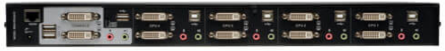 4-Port Dual Monitor DVI KVM Switch with Audio & USB 2.0 Hub, DVI-D Dual Link Support