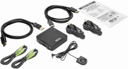 2-Port DisplayPort KVM Switch 3840 x 2160 @ 60 Hz, USB Sharing, Audio