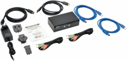 2-Port DisplayPort KVM Switch with USB 3.0 Hub & 2560x1600 Resolution