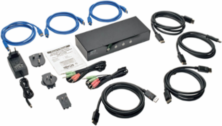4-Port DisplayPort KVM Switch with Audio, USB 3.0 Hub, Supports 2560 x 1600