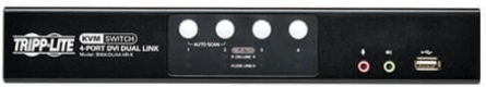 4-Port DVI Dual-Link USB KVM Switch with Audio, 6 ft Cables, 2560x1600 Resolution