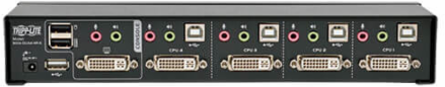 4-Port DVI Dual-Link USB KVM Switch with Audio, 6 ft Cables, 2560x1600 Resolution